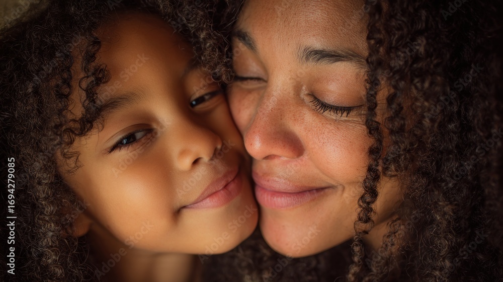 Obraz premium Mother and child close up portrait