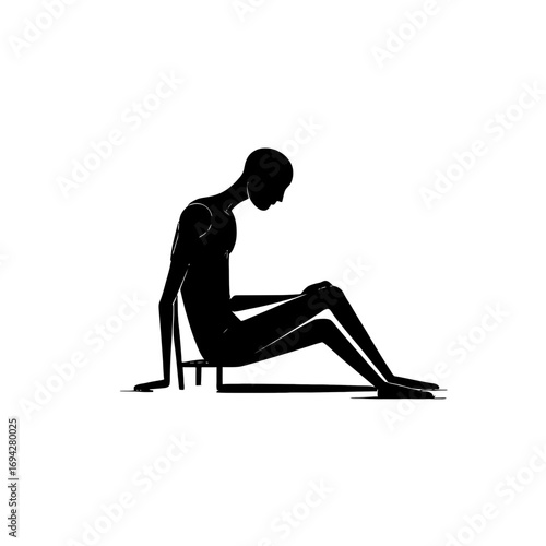 Silhouette of a person sitting
