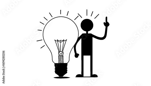 Person with a bright idea