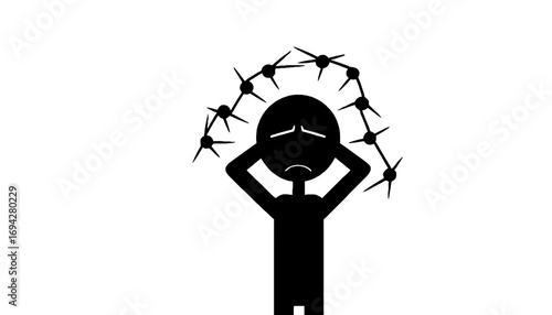 Person with a crown of thorns