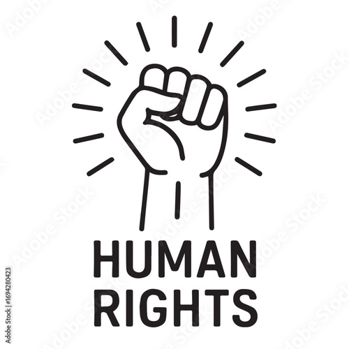  Raised hand vector illustration – human rights, protest, freedom and solidarity symbol.