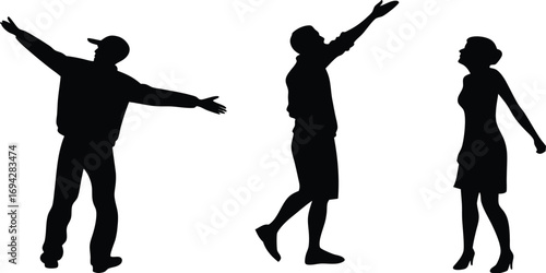 Silhouettes of people vector illustration. Man and Woman silhouettes vector set illustration.