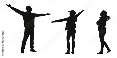 Silhouettes of people vector illustration. Man and Woman silhouettes vector set illustration.