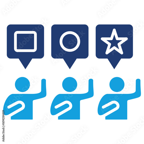 Ethnicity Flat Blue Icon