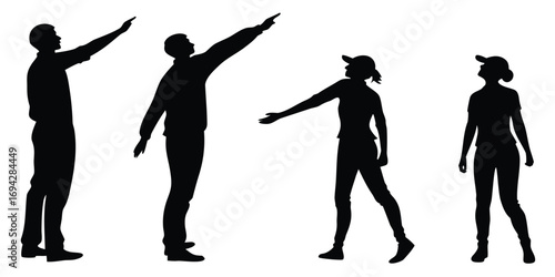 Silhouettes of people vector illustration. Man and Woman silhouettes vector set illustration.