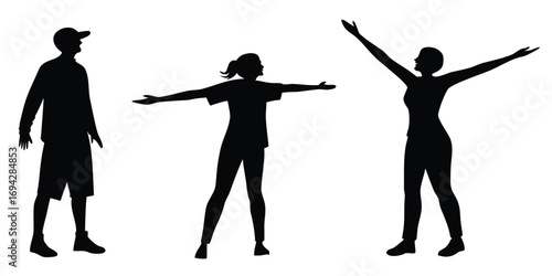 Silhouettes of people vector illustration. Man and Woman silhouettes vector set illustration.