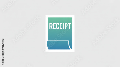 Receipt document icon for accounting and finance tracking and expense management app