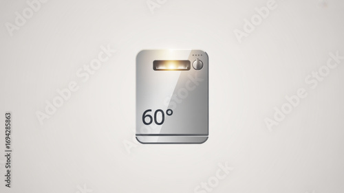 Dishwasher temperature setting icon for kitchen appliance cleaning and sanitation