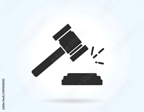 Gavel icon on light background