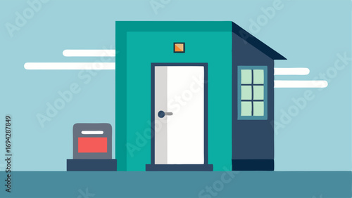 Automatic Door Or An external shot of a house showing a door with an automatic or mechanism emphasizing convenience for all users.