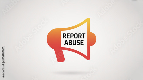 Report abuse and safety awareness campaign megaphone icon for social advocacy use