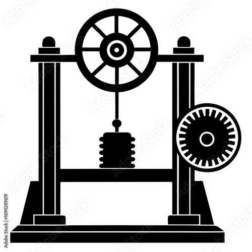 Mechanical Stress Testing Machine Vector Illustration