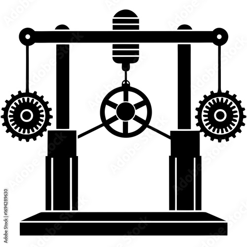 Mechanical Stress Testing Machine Vector Illustration