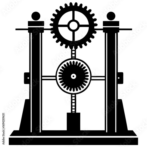 Mechanical Stress Testing Machine Vector Illustration