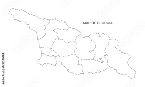 White background of Georgia map with line art design