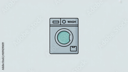 Washing machine appliance laundry household cleaning equipment home washer vector icon