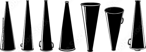Cheer megaphone SVG cut files bundle with cheerleading silhouette and sports vector illustrations for cheers and team spirit design