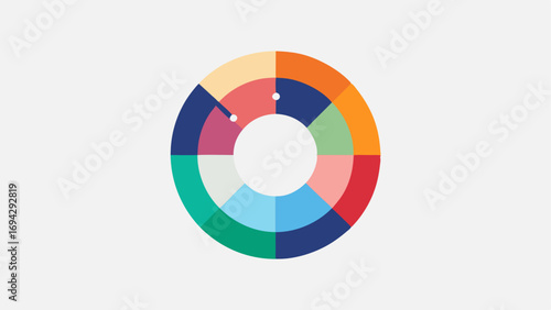 Biomarker Trends in a Circular Chart A circular chart that represents the trend of multiple biomarkers over time with each section colorcoded according to the biomarker type.
