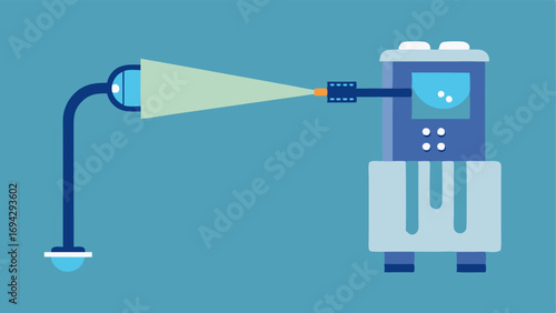 Cooling Nozzle An illustration of an adjustable nozzle connected to the cryotherapy machine showcasing the precise control of vapor direction toward the treated areas of a patients