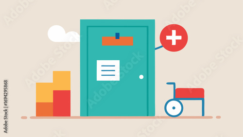 Feedback Station An illustration of a feedback box at the exit of the pharmacy inviting customers to share their experiences designed to be reachable for all including those in