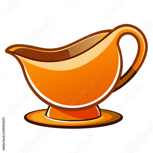 Minimalist color gravy boat vector illustration