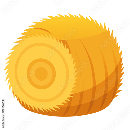 Minimalist color vector hay bale design