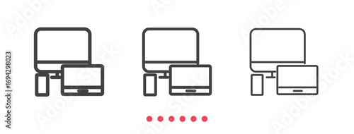 Devices icon. Thin line icon vector