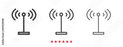 Signal stream icon. Thin line icon vector
