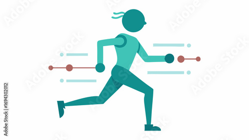 Exercise Outline A silhouette of a person engaging in physical activity highlighting the connection between exercise and healthy joints through collagen support.