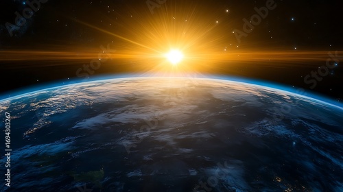 Sunlight being trapped by Earth’s atmosphere, illustrating the greenhouse effect and its role in rising global temperatures.