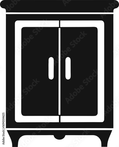 Cupboard silhouette icon vector on white background 