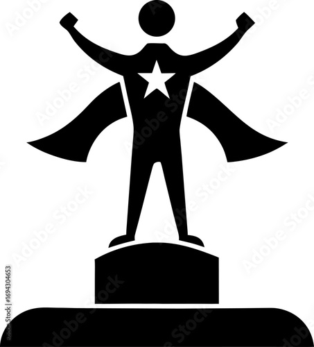 Conquer stage silhouette icon vector on white background 
