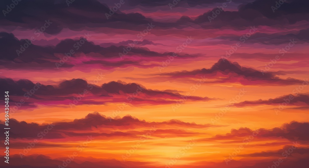 Fototapeta premium Fiery Sunset Sky