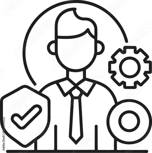 Responsibility outline icon on white background 