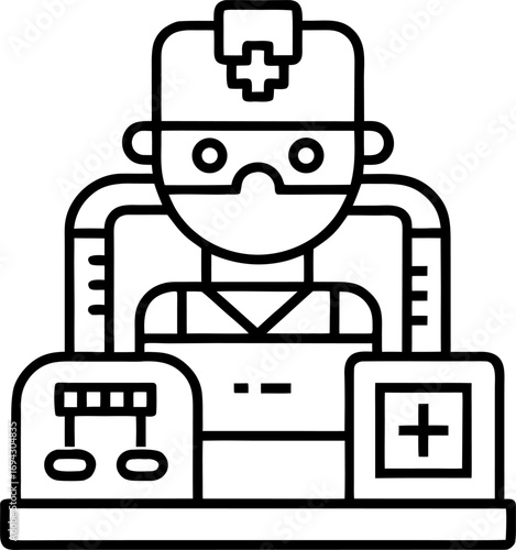 operation outline icon vector on white background 