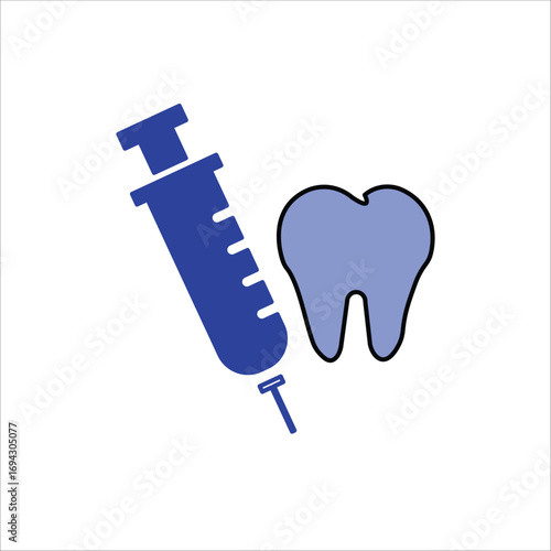 syringe tooth icons. colore vector simple