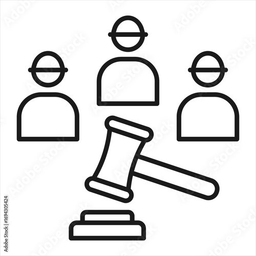 Labor Law Outline Icon Vector Illustration