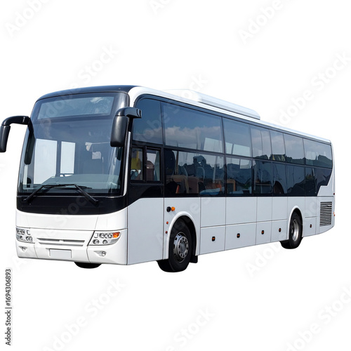 side view of bus on isolated transparent background png 