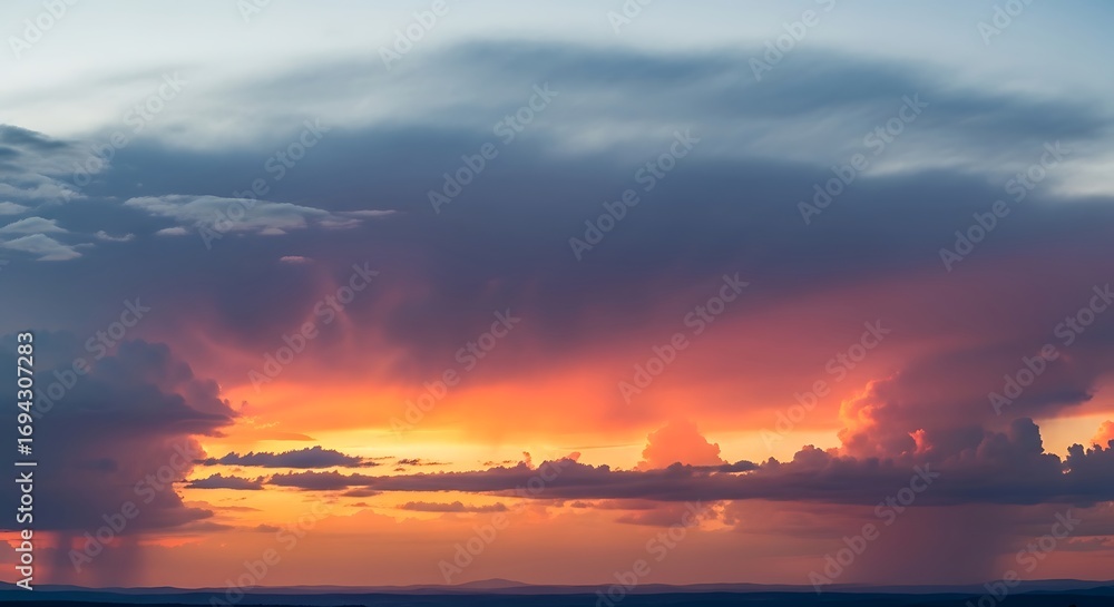 Naklejka premium Dramatic Sunset Cloudscape.