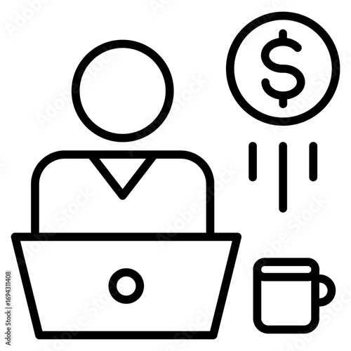 Freelancing Outline Icon