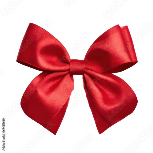 A Vibrant Red Satin Bow Perfect for Gift Wrapping and Decorative Accents on Special Occasions or Celebrations, Adding Charm and Elegance to Every Presentation.