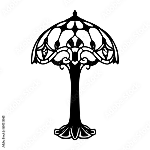 vintage tiffany-style stained glass lamp