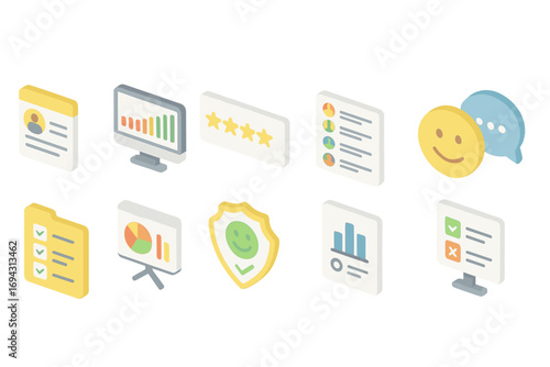 Business, analytics 3d icon set. data analysis, report, performance icons collection
