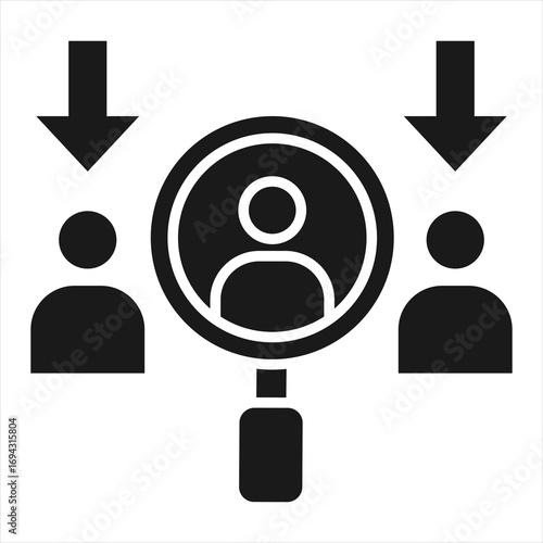 Recruitment Resources Glyph Icon Vector Illustration