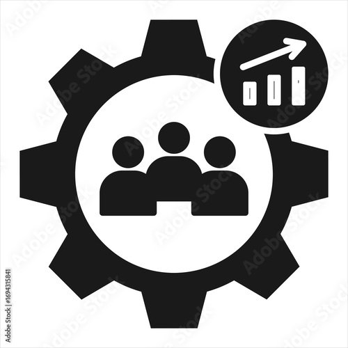 Organization Development Glyph Icon Vector Illustration
