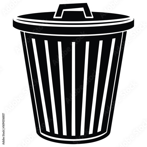 wastebasket  vector icon