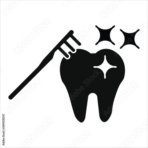 dental icons. simple solid vector
