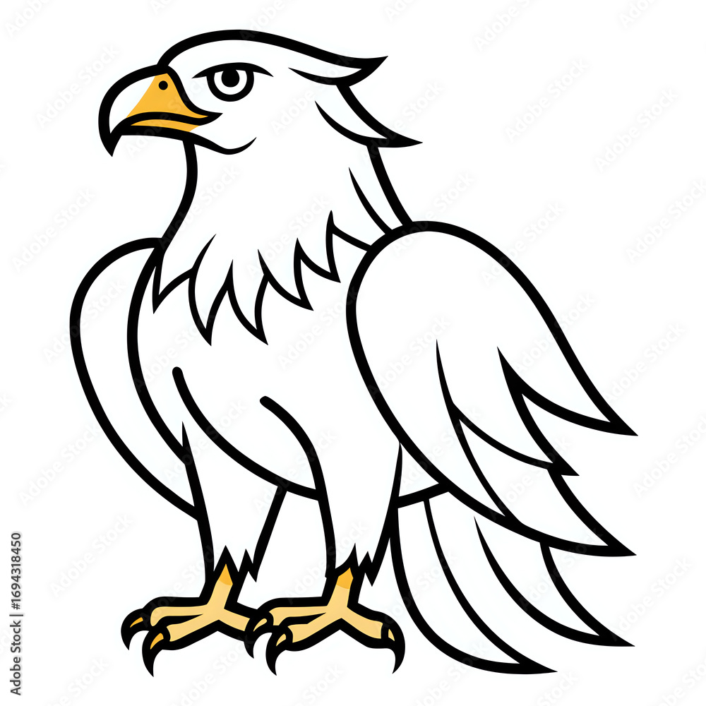 Fototapeta premium eagle ,illustration outline isolated on white background