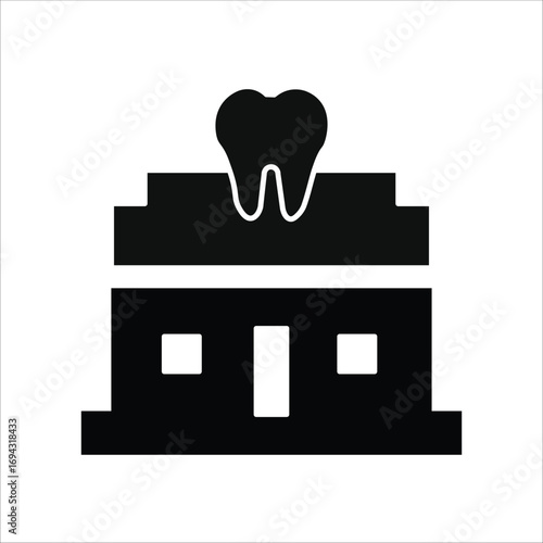 dental clinic icons. simple solid vector