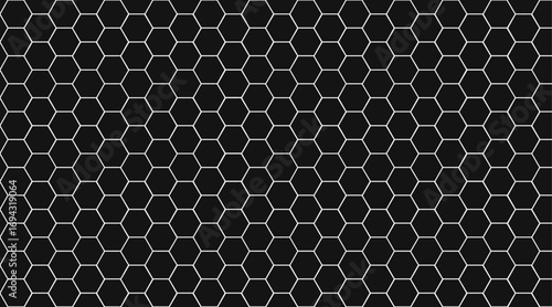 Repeated hexagon shapes pattern. Honeycomb background. Minimalistic print with hexahedrons. Mosaic geometric texture. Tile floor, fence or fishnet surface. Vector graphic illustration.

